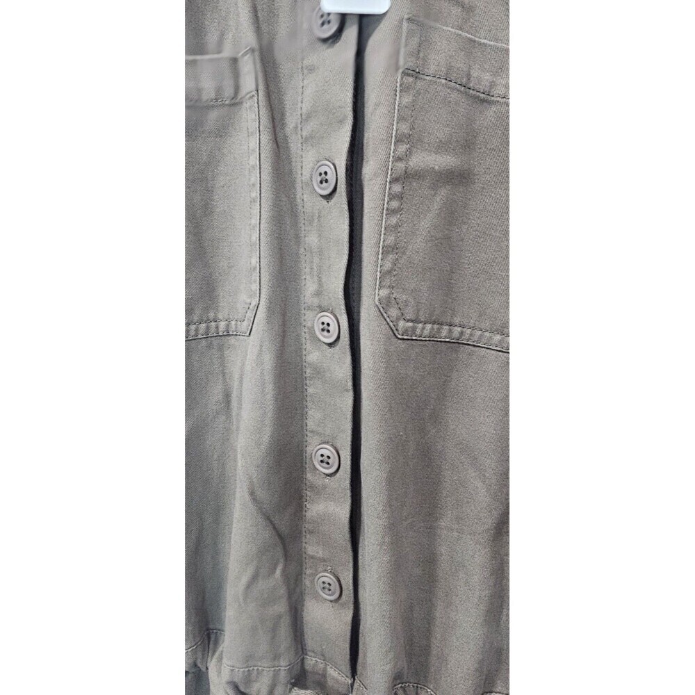 Aerie Softest Utility Tie Waist Button Front Jumpsuit Olive Green Size Small NWT - Picture 3 of 15